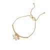 Goldtone Gilded Leaf Charm Slider Bracelet